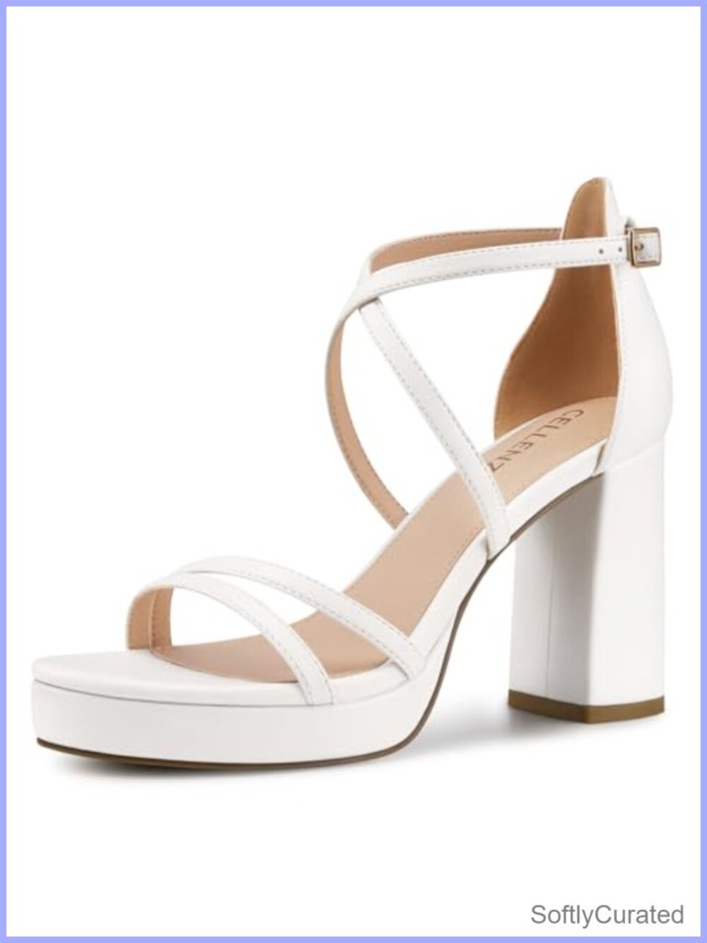 Women Strappy Platform Heels Block Heel Open Toe Ankle Strap Dressy Formal